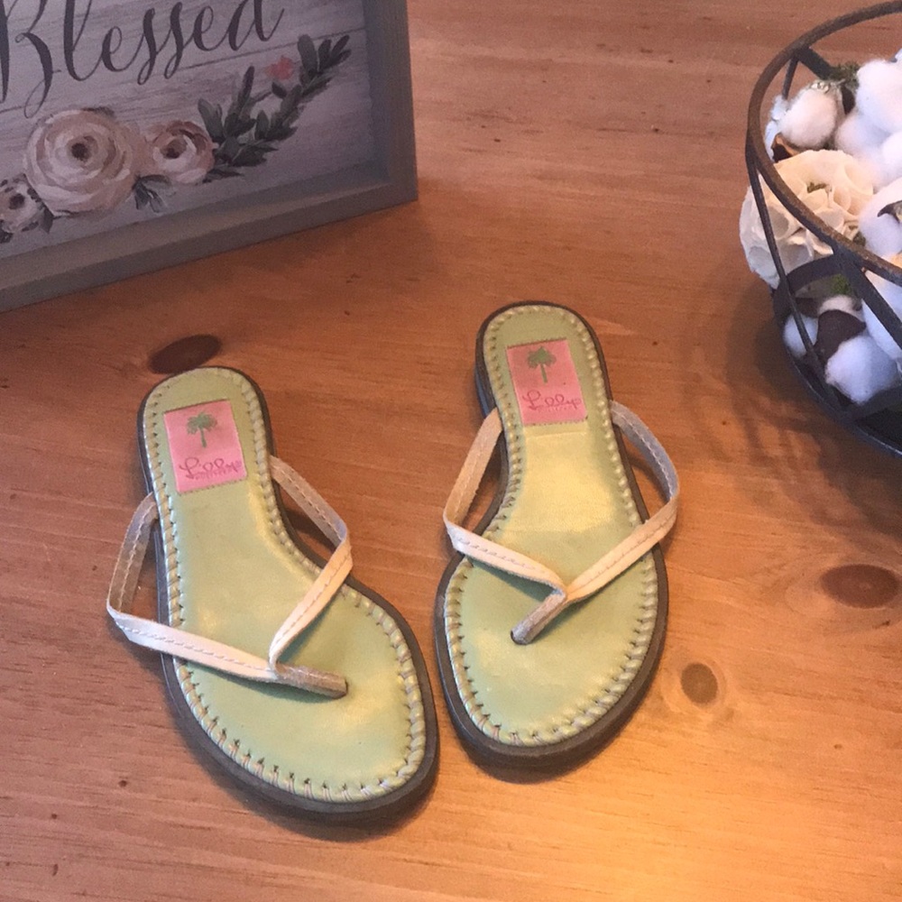 Lilly Pulitzer flip flops.